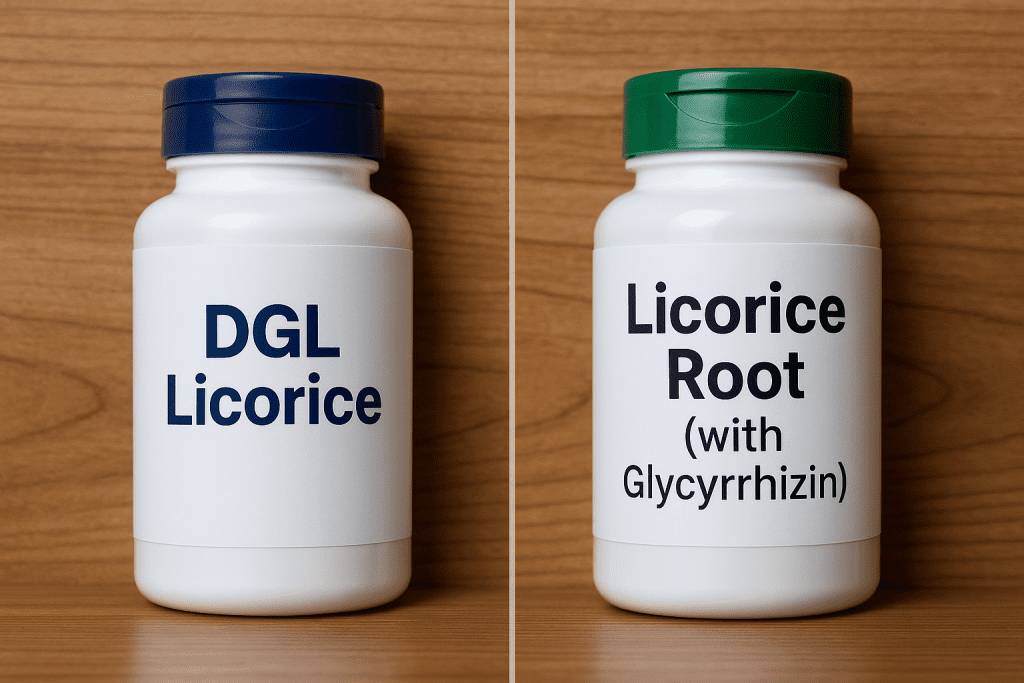 Comparison of DGL licorice vs full-spectrum licorice supplements