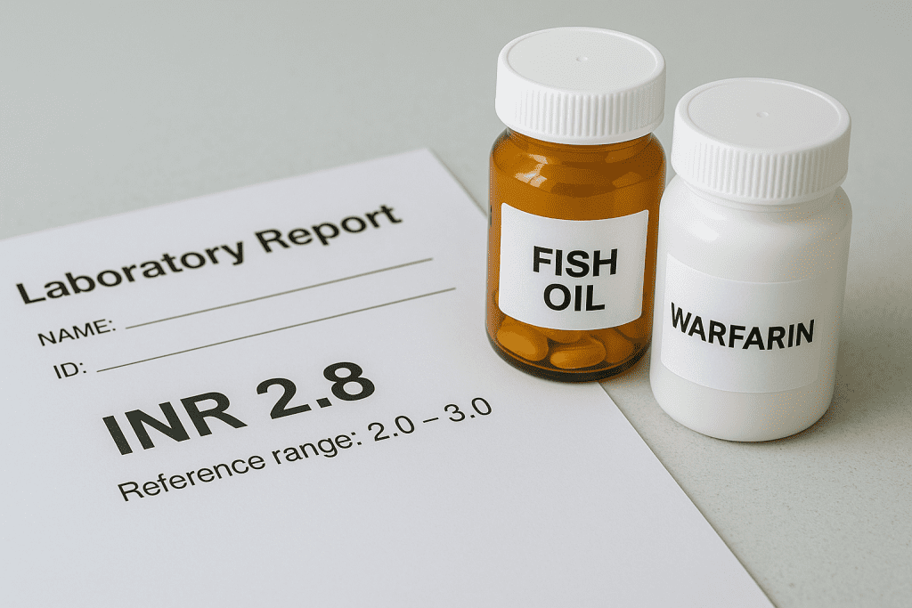 INR test results with fish oil and warfarin in a clinical setting