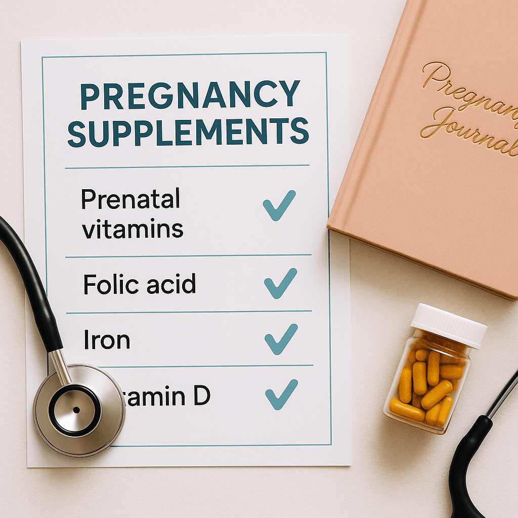 Chart of safe pregnancy supplements with antidepressants