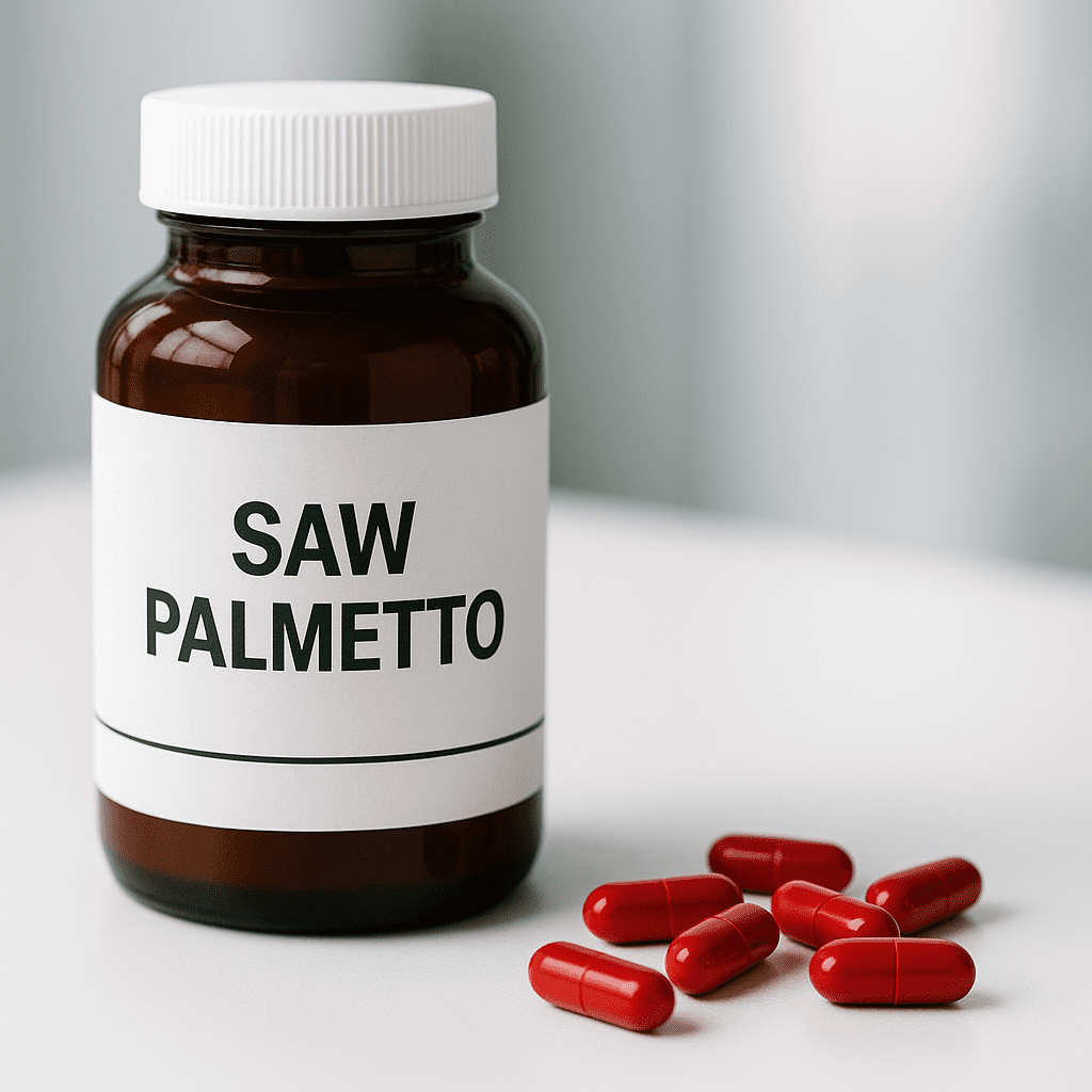 Saw palmetto supplement and blood thinner pills side by side