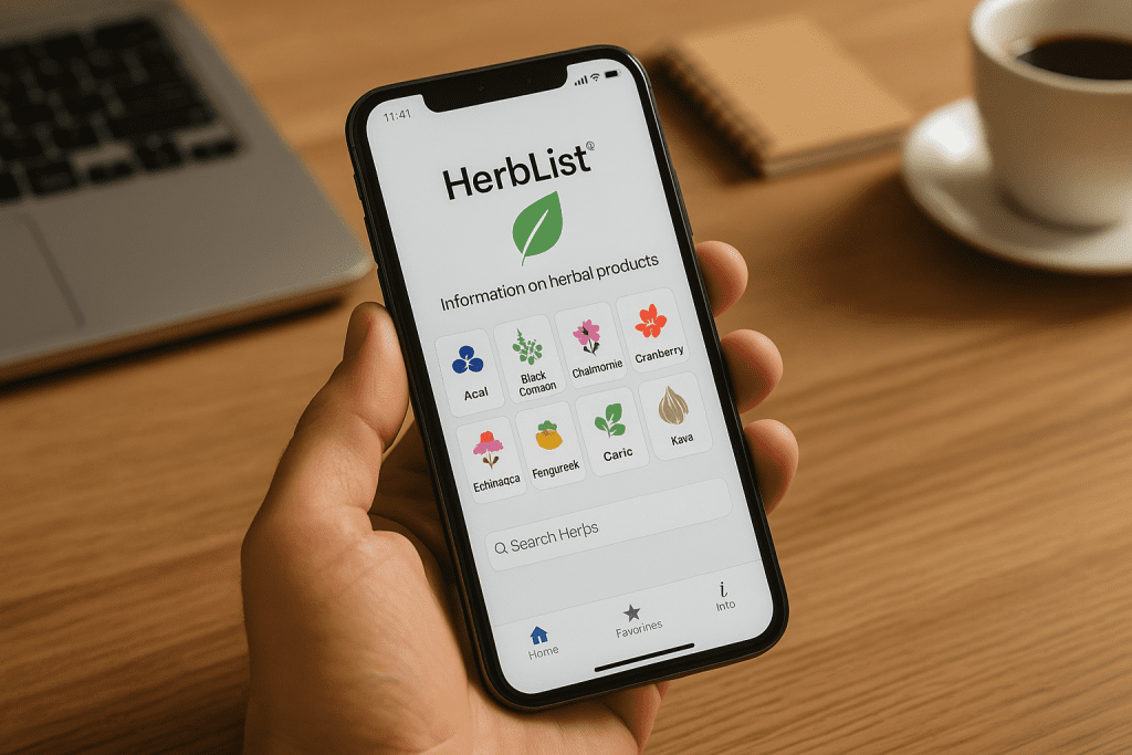 NIH supplement drug checker app on smartphone screen