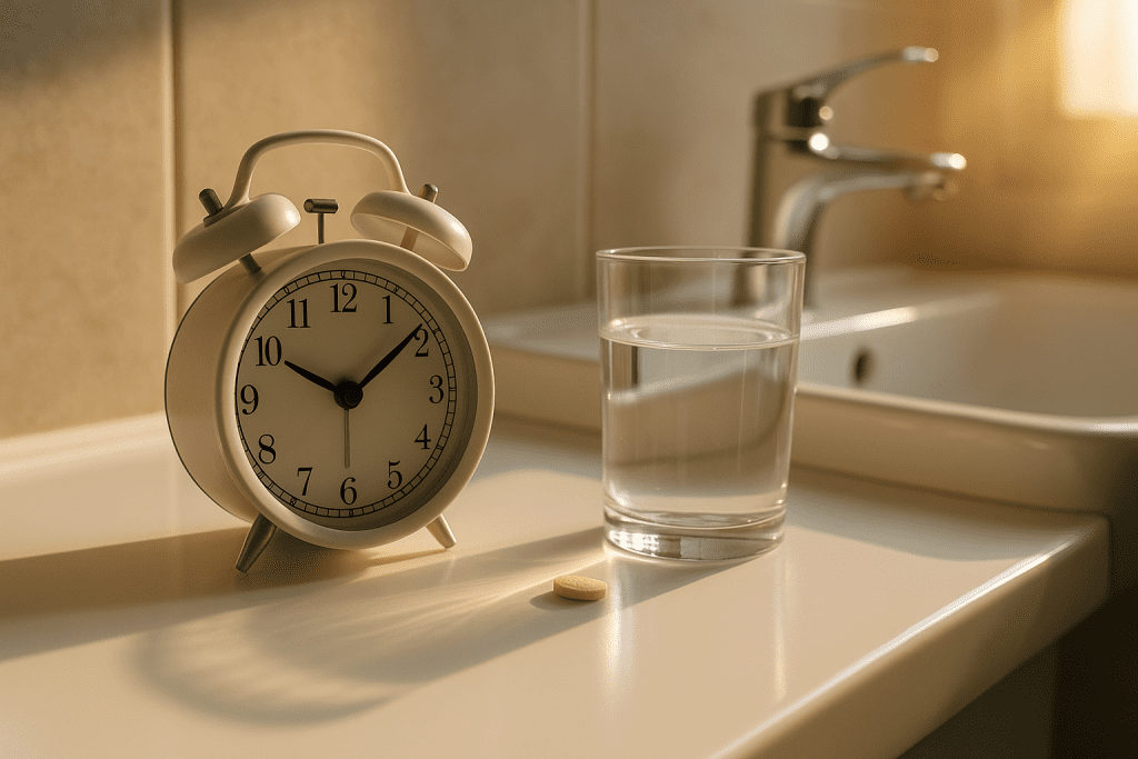 Morning routine showing thyroid medication and timing strategy