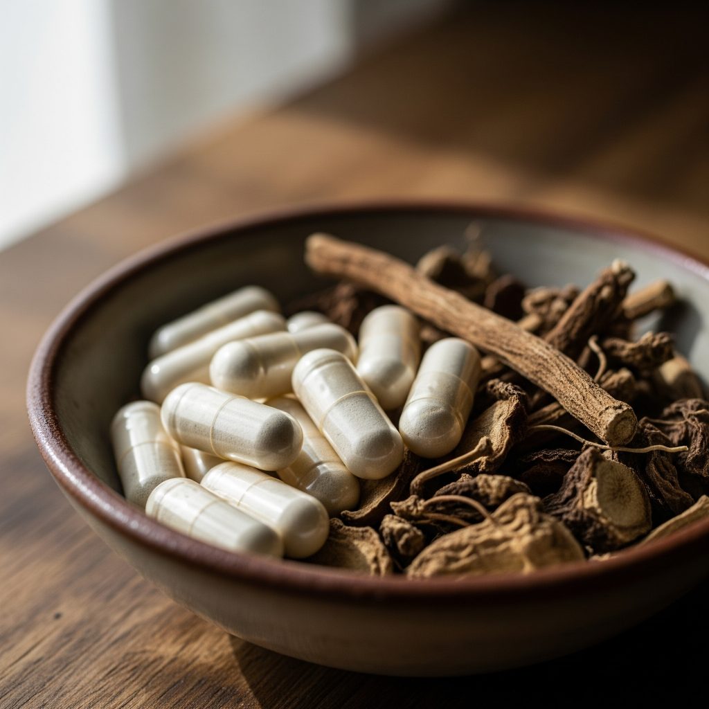 GABA capsules and valerian root for natural sleep aid