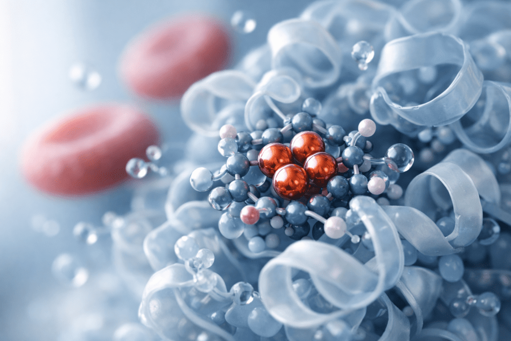 Iron supplementation science: molecular structure of iron and hemoglobin interaction for oxygen delivery