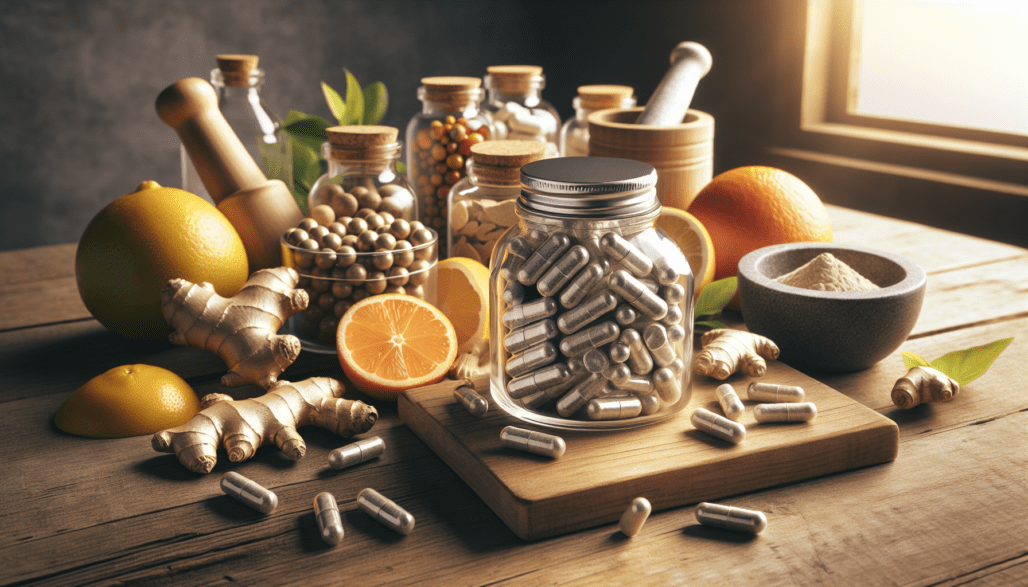 Different zinc supplement forms and bioavailable sources on wooden table