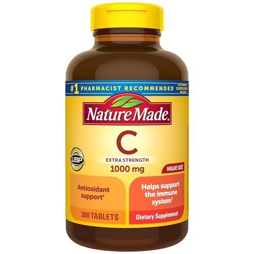 Nature Made Vitamin C 1000 mg Extra Strength, Dietary Supplement for Immune Support, 300 Tablets, 300 Day Supply