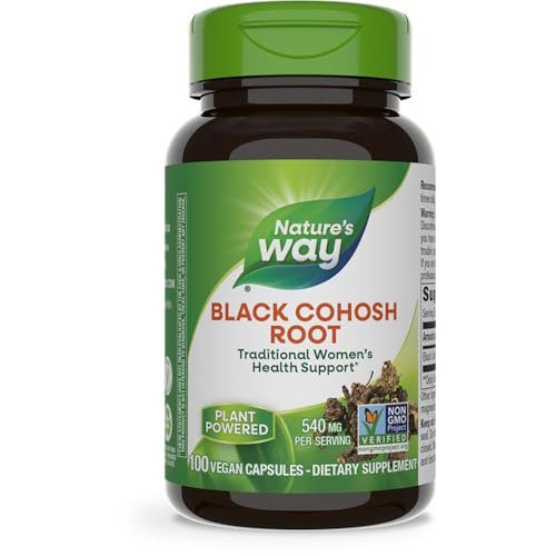 Nature’s Way Herbs Black Cohosh Root Capsules, Traditional Women’s Herbal Supplement*, Cimicifuga Racemosa Root, Non-GMO Project Verified, Vegan Capsules, 100 Count