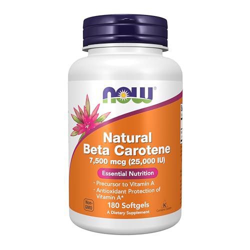 NOW Foods Supplements, Natural Beta Carotene 25,000 IU, Essential Nutrition, 180 Softgels
