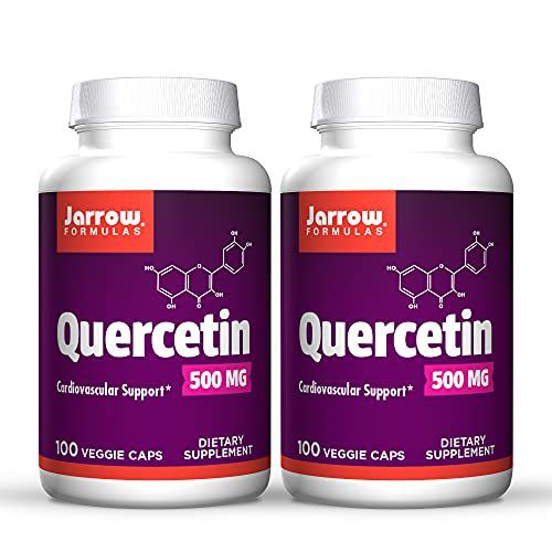 Jarrow Formulas Quercetin 500mg Capsules - 200 Veggie Caps - Supports Antioxidant Status, Cardiovascular Health & Immune Health - 200 Servings