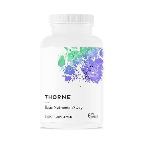 THORNE - Basic Nutrients 2/Day - Comprehensive Daily Multi-Vitamin with Optimal Bioavailability - Vitamin & Mineral Formula - Third-Party Certified - Gluten, Dairy & Soy-Free - 120 Capsules