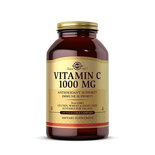 Solgar Vitamin C 1000 mg, 250 Vegetable Capsules - Antioxidant & Immune Support - Overall Health - Healthy Skin & Joints - Bioflavonoids Supplement - Non GMO, Vegan, Gluten No, Kosher - 250 Servings