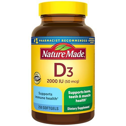 Nature Made Vitamin D3 2000 IU (50 mcg) Softgels