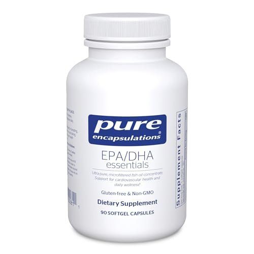 Pure Encapsulations EPA/DHA Essentials - Fish Oil Concentrate Supplement to Support Cardiovascular Health - Premium EPA & DHA Supplement with Omega 3-90 Softgel Capsules