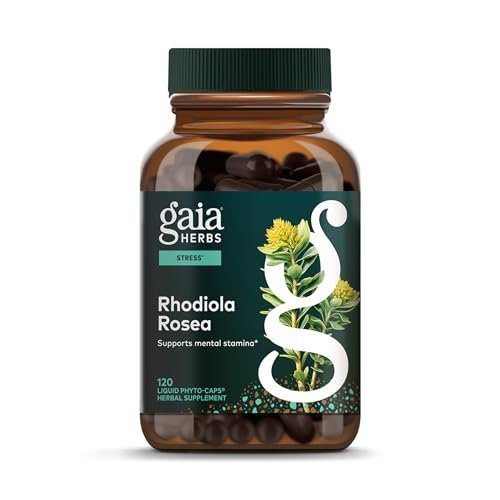 Gaia Herbs Rhodiola Rosea - Stress Support Supplement Traditionally for Supporting Healthy Stamina & Endurance* - with Siberian Rhodiola Root Extract - 120 Vegan Liquid Phyto-Caps (120 Servings)