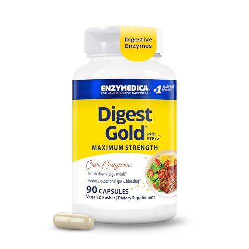 Enzymedica, Digest Gold + ATPro, Maximum Strength Enzymes, 90 Capsules (FFP)