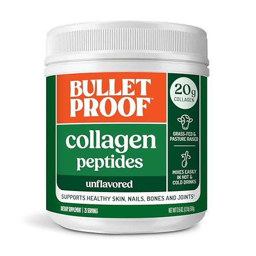 Bulletproof Unflavored Collagen Peptides Powder, 20g Grass-Fed Collagen Protein and Amino Acids for Skin, Bones and Joints, 17.6 Ounces