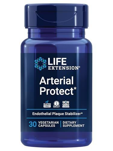 Life Extension Arterial Protect - Blood Pressure Supplement for Heart Health - with gotu kola and Pycnogenol Dried French Maritime Pine bark extracts - Gluten-Free, Non-GMO, Vegetarian - 30 Capsules