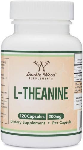 L-Theanine 200mg Double Strength - Supports Health Sleep Response and Relaxation - 120 Capsules (Third Party Tested, Gluten Free) by Double Wood