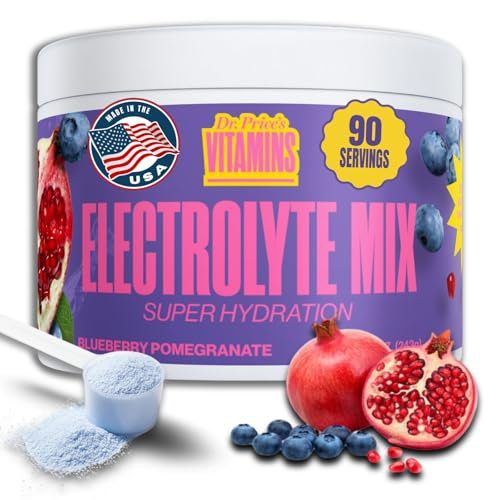 Dr. Price’s Electrolytes Powder Bulk – Raspberry, 90 Servings | Sugar Free Hydration Drink Mix with 72+ Trace Minerals, Manganese | Keto Electrolytes | Vegan, Doctor-Formulated, Made in USA