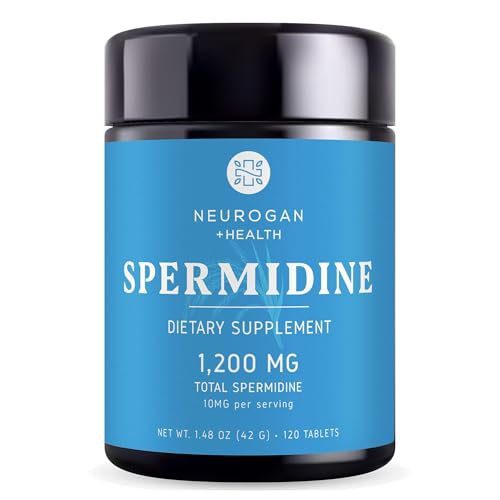 Neurogan Spermidine Supplement - 1200mg - 99% Pure 100x More Potent Than Rice & Wheat Germ Extract - for Cellular Health, Anti-Aging & Energy* - Made in USA - 10MG Per Serving - 120 Servings
