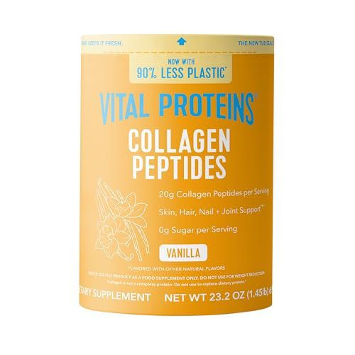 Vital Proteins Collagen Peptides Powder - Grass Fed Collagen Peptides for Hair, Nail, Skin, Bone & Joint Health, Vanilla, 23.2 Ounces