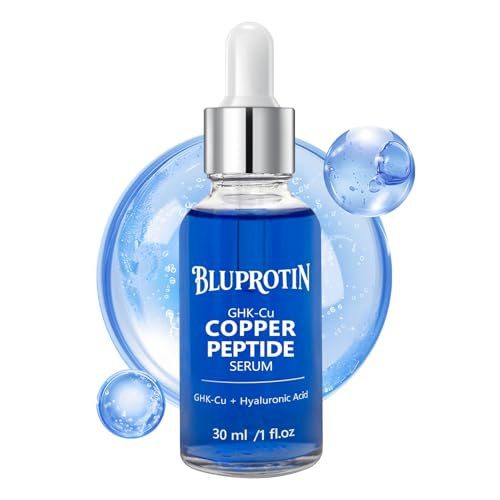 BLUPROTIN Copper Peptides Serum for Face, GHK-CU Peptide with Propylene Glycol&Copper Tripeptide-1&Hyaluronic acid, Anti-Aging Anti-Wrinkle Moisturizing Restore Collagen Enhance Skin Elasticity 30ml