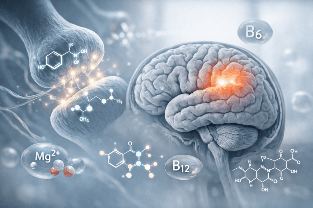 Brain neural pathways and neurotransmitter molecules for focus supplements and mental clarity