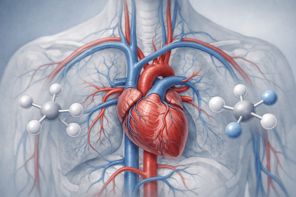 Scientific visualization of cardiovascular system showing supplements for high blood pressure and natural hypertension remedies