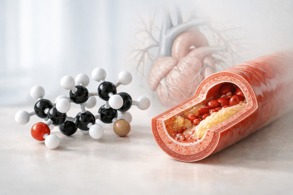 Molecular structure visualization for natural cholesterol management and supplements for high cholesterol