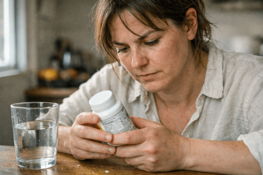 Person reviewing supplement quality and ingredients for Pure Encapsulations brand assessment