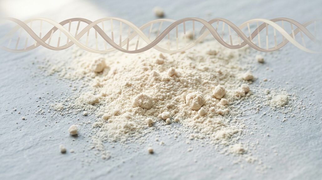 Molecular editorial: Vital Proteins-style powder with dermal collagen network