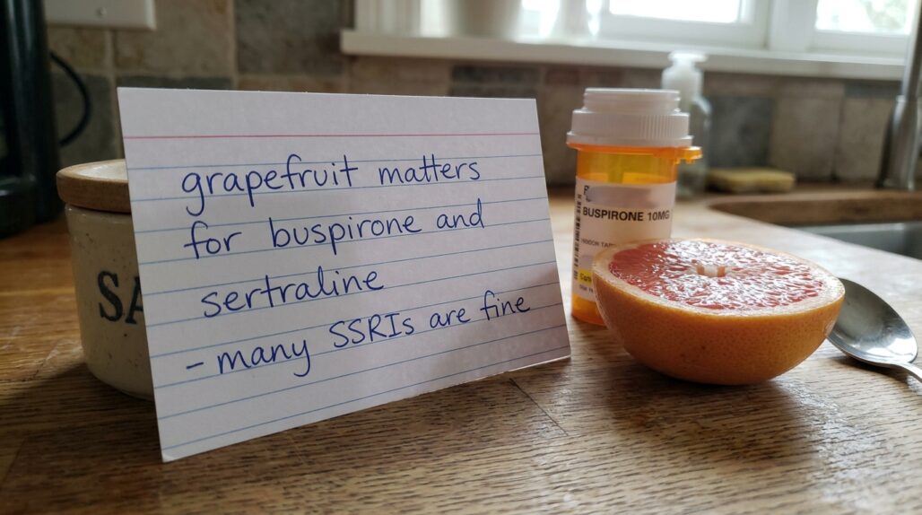 grapefruit and antidepressants at a glance