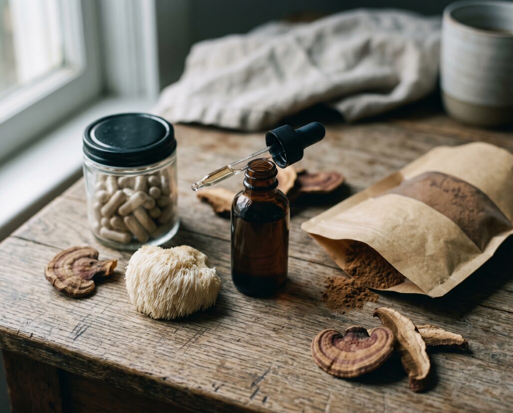 mushroom-tincture-vs-powder hero