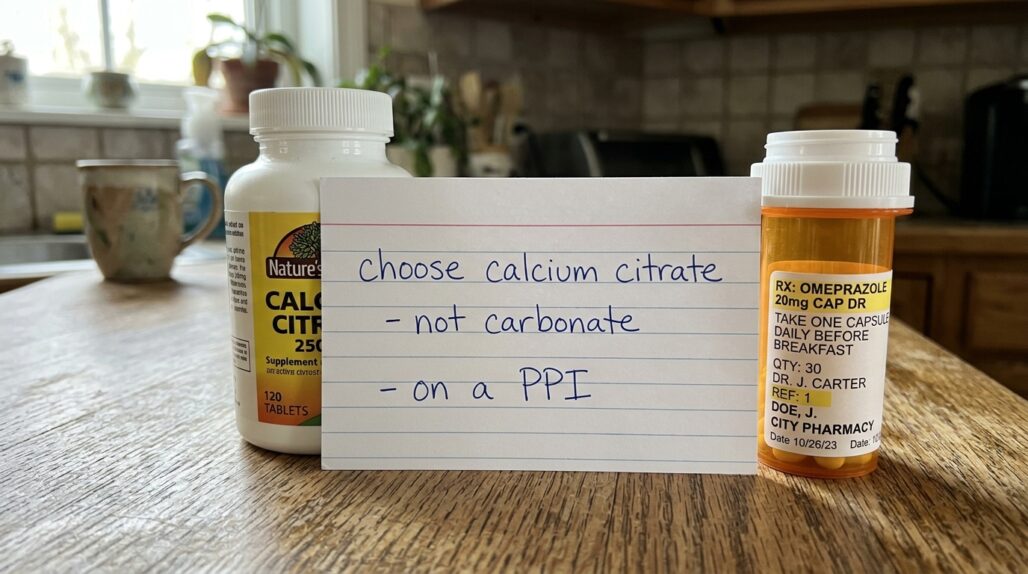 omeprazole calcium citrate or carbonate at a glance