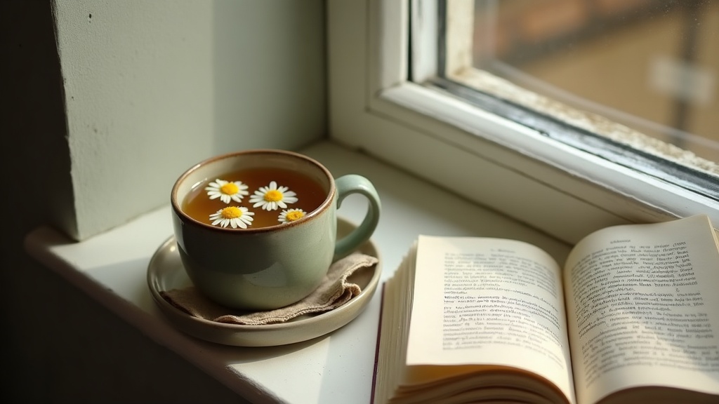 Documentary lifestyle still life of a quiet windowside corner in soft early-even