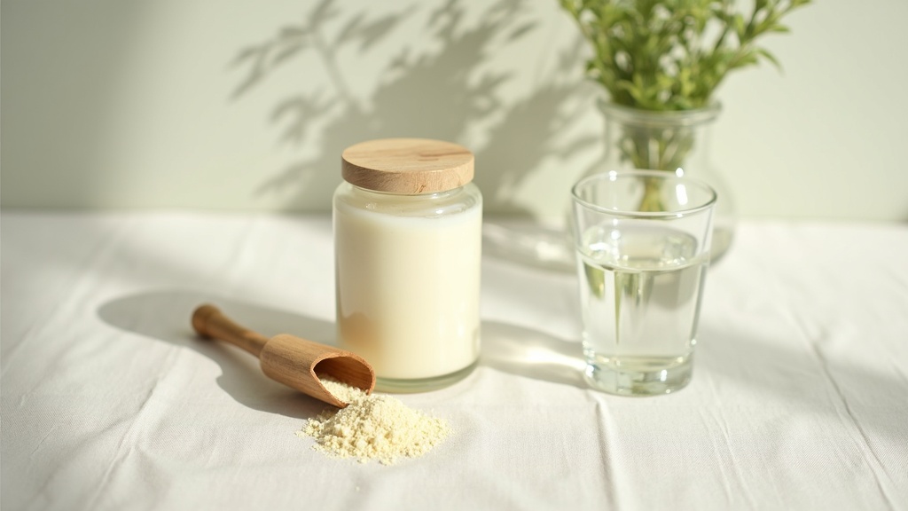 Editorial documentary still-life, top-down on a pale linen surface: a single jar