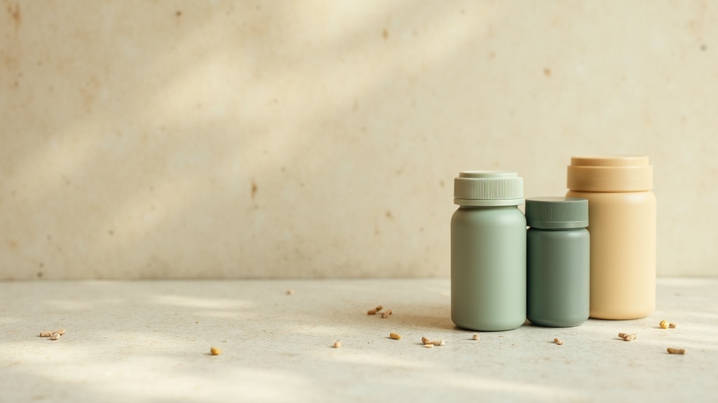 Editorial comparison still-life, top-down on a neutral stone surface: three dist
