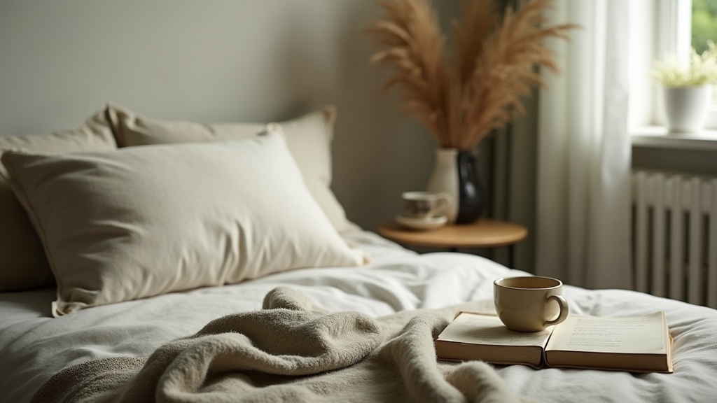 Documentary lifestyle still life of a quiet bedroom corner in soft morning windo