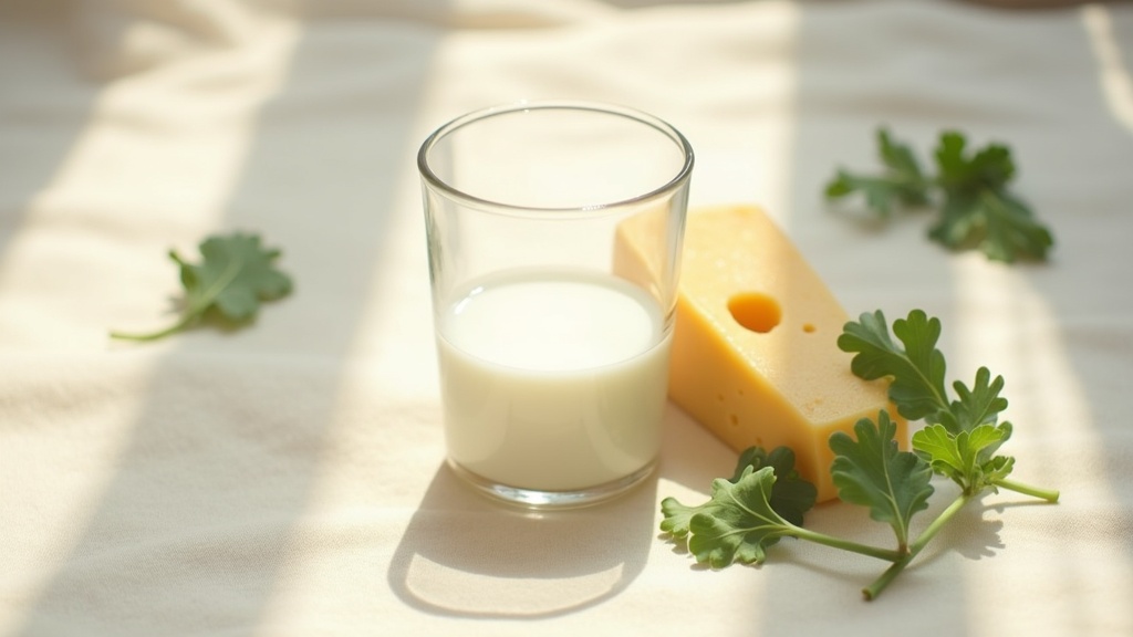 Editorial documentary still-life, top-down on a pale linen surface: a glass of m