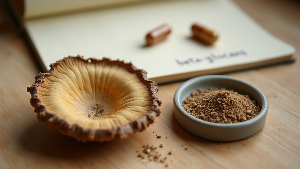 Daylight documentary still life, no human faces. A cross section of dried reishi