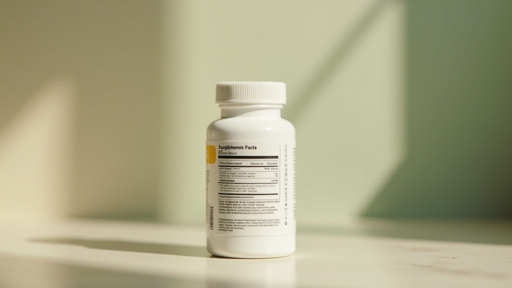 Overhead macro close-up of a single supplement facts panel detail on a clean whi