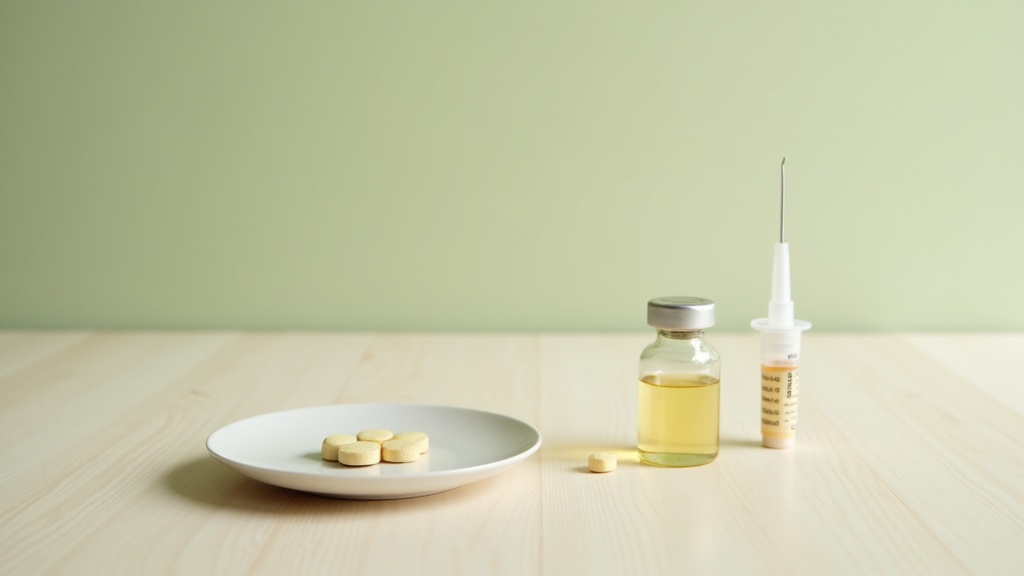 A flat-lay documentary photo on a light wooden table of three levothyroxine deli