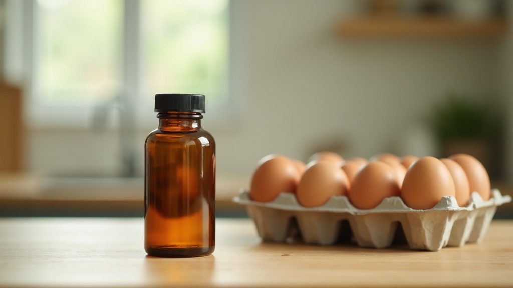 Natural daylight documentary photo of a single amber supplement bottle without a