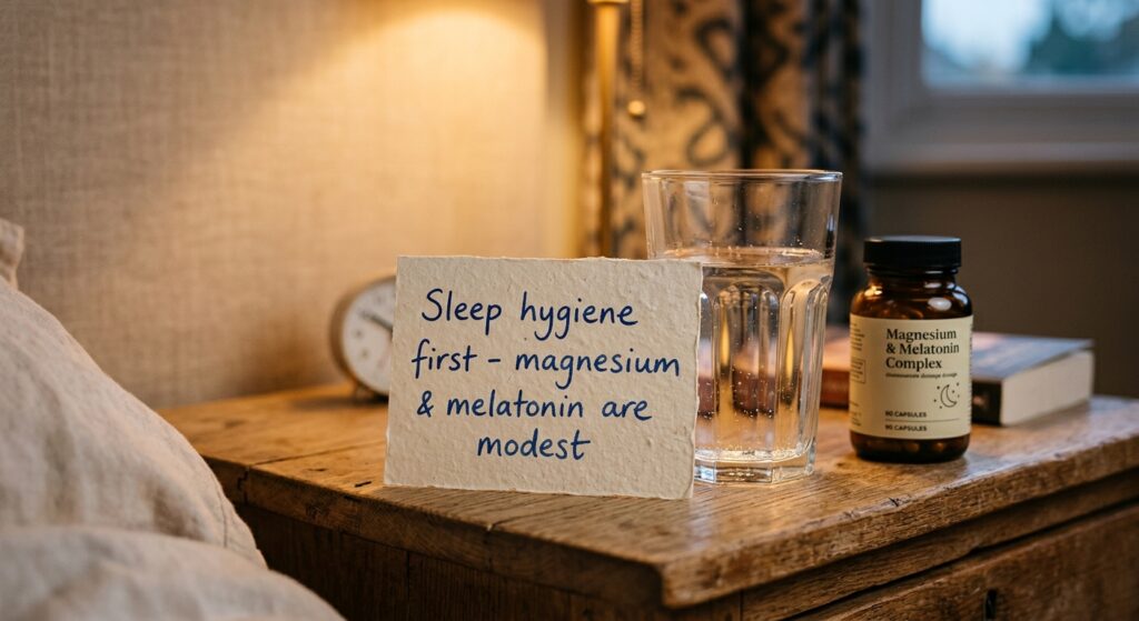 The Complete Guide to Sleep Supplements: What Works, What's Hype, and Sleep Hygiene First — bottom line