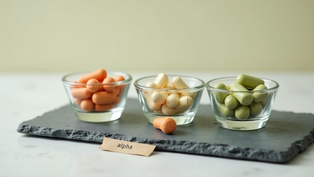 Three small clear glass dishes side by side on a grey slate board, each holding 