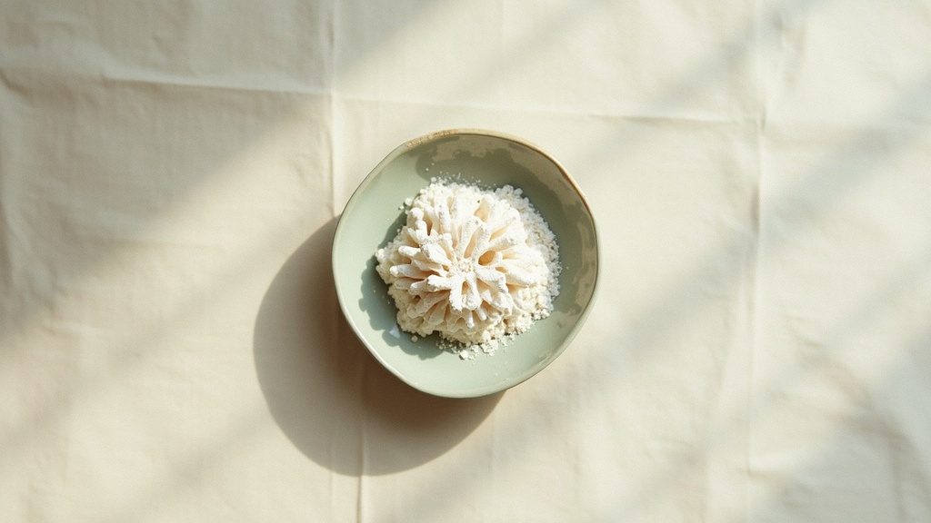 Editorial documentary still-life, top-down on a pale linen surface: a single wea
