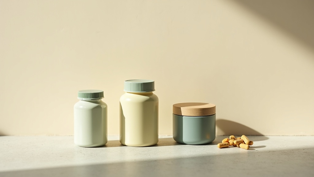 Editorial comparison still-life, top-down on a neutral stone surface: three dist