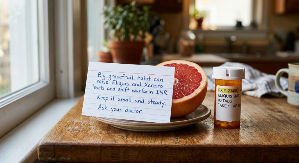 Grapefruit and Blood Thinners: Eliquis, Xarelto, and Warfarin — bottom line