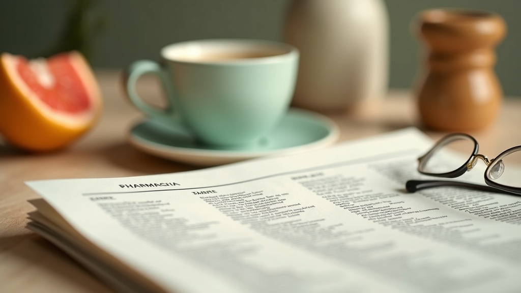 A natural daylight photo of an open paper pharmacy leaflet and a reading-glasses