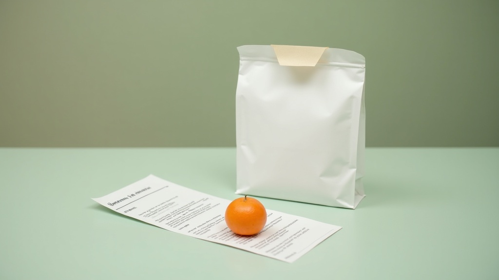 A daylight photo of a pharmacy counter scene from above: an open white paper med